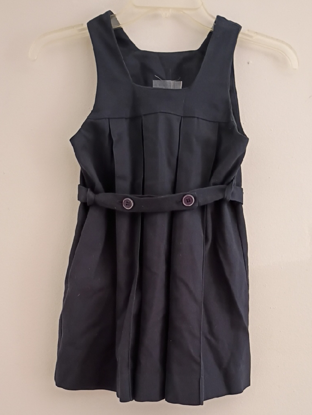 Classic Navy Girls' Pleated Formal Jompa Uniform Dress with Belt